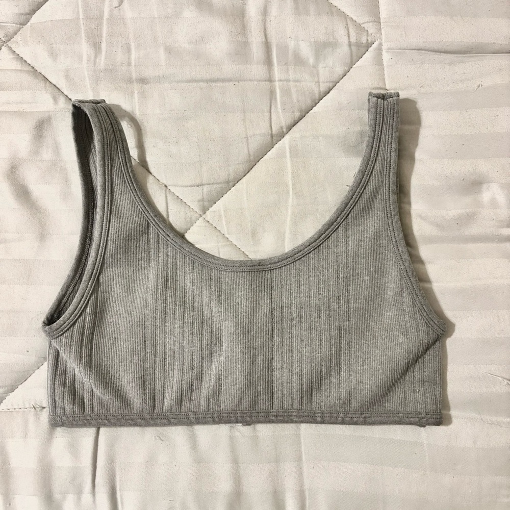Gray Ribbed Women's Bralette